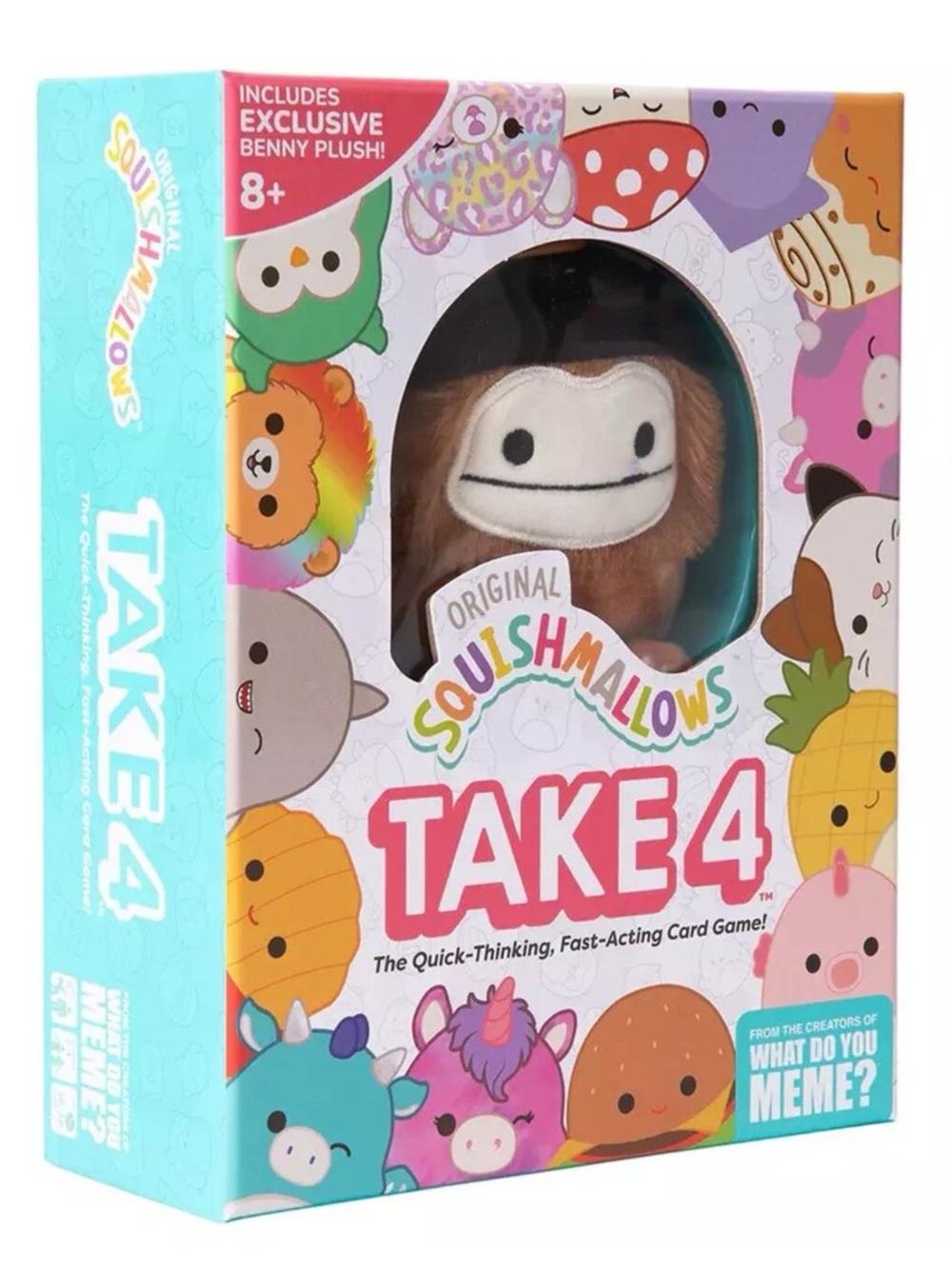 Squishmallows Take 4 Card Game with Black Benny Plush
